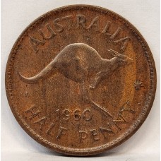 AUSTRALIA 1960 . HALF 1/2 PENNY . HIGH GRADE LUSTRE